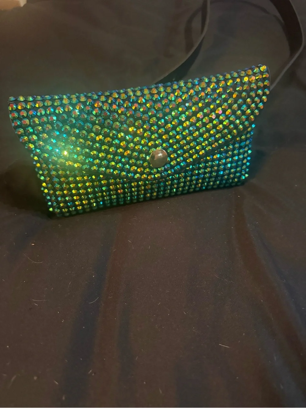 Emerald Iridescent Crystal Clutch - Women Bags